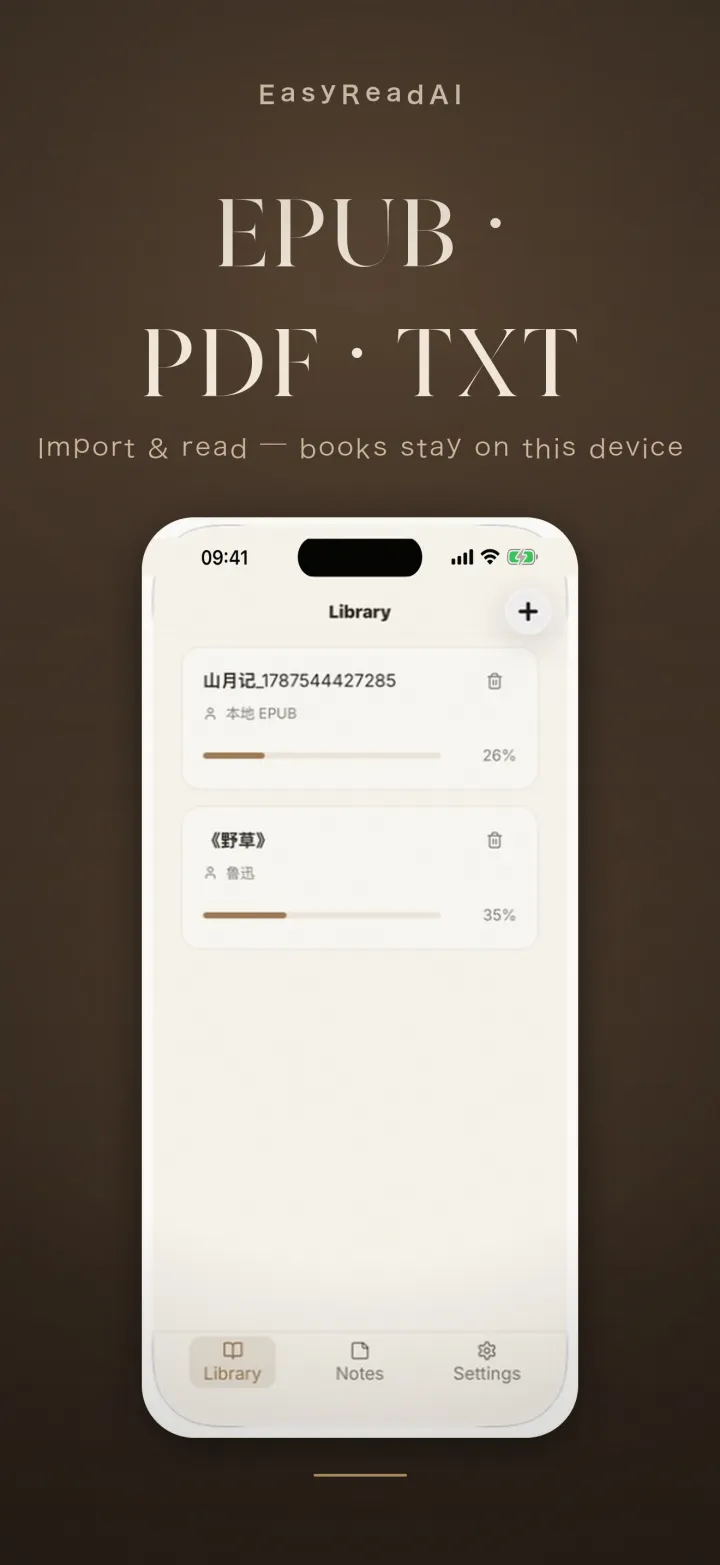 EasyReadAI EPUB, PDF and TXT library in English